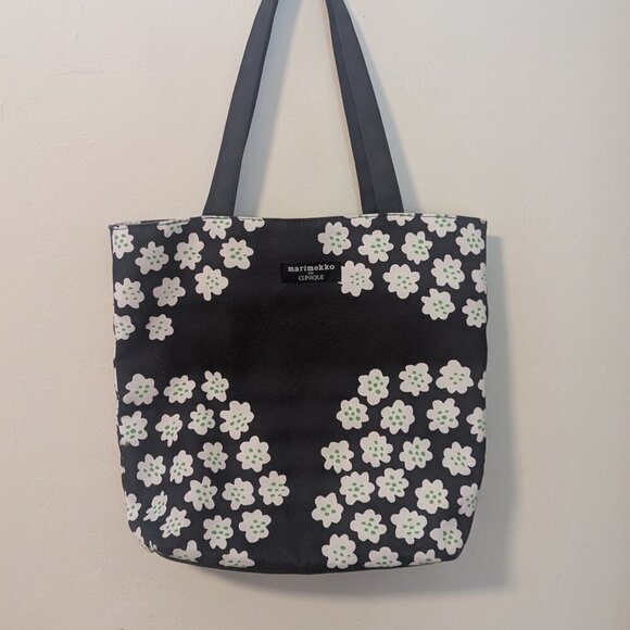 Marimekko Clinique Bag Floral Tote Collaboration Purse Scandinavian Boho - Picture 2 of 5